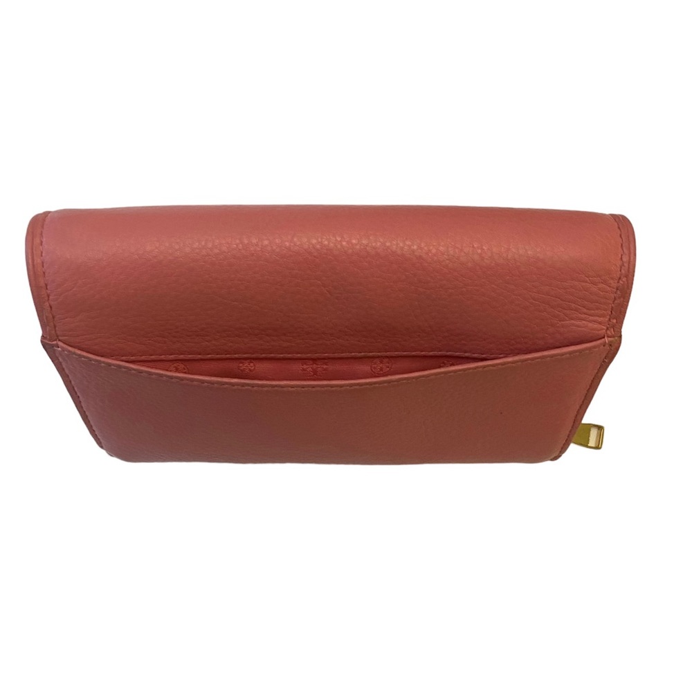 Tory Burch Britton Duo Envelope Continental Pink Leather Wallet - Picture 6 of 15